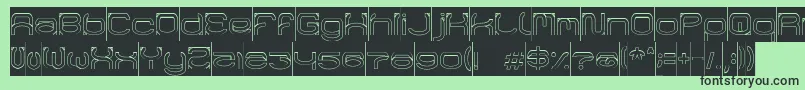 RaynalizHollowInverse Font – Black Fonts on Green Background