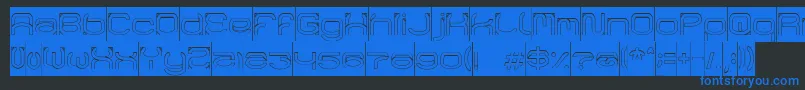 フォントRaynalizHollowInverse – 黒い背景に青い文字