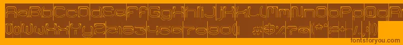 Police RaynalizHollowInverse – polices brunes sur fond orange