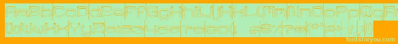 RaynalizHollowInverse Font – Green Fonts on Orange Background