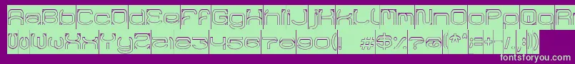 Police RaynalizHollowInverse – polices vertes sur fond violet