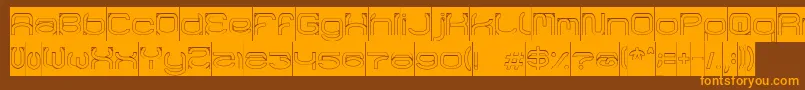 RaynalizHollowInverse Font – Orange Fonts on Brown Background