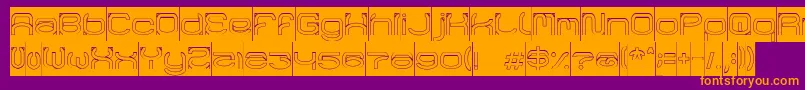 RaynalizHollowInverse Font – Orange Fonts on Purple Background