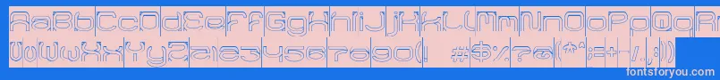 フォントRaynalizHollowInverse – ピンクの文字、青い背景