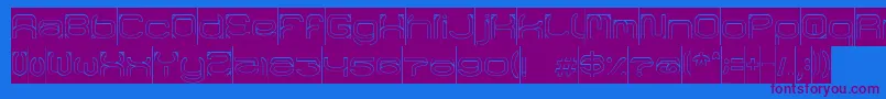 Police RaynalizHollowInverse – polices violettes sur fond bleu