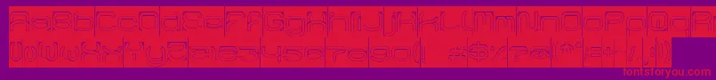 RaynalizHollowInverse Font – Red Fonts on Purple Background