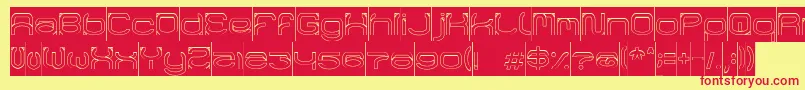 Шрифт RaynalizHollowInverse – красные шрифты на жёлтом фоне