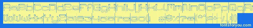 RaynalizHollowInverse Font – Yellow Fonts on Blue Background