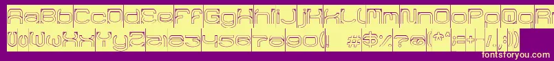 RaynalizHollowInverse Font – Yellow Fonts on Purple Background