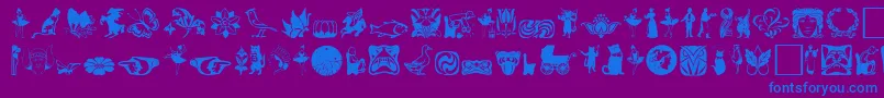 Davysdingbats2-fontti – siniset fontit violetilla taustalla