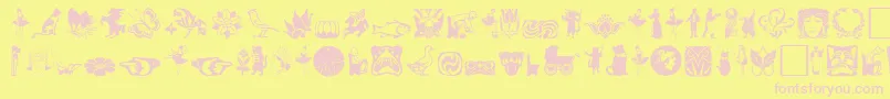 Czcionka Davysdingbats2 – różowe czcionki na żółtym tle