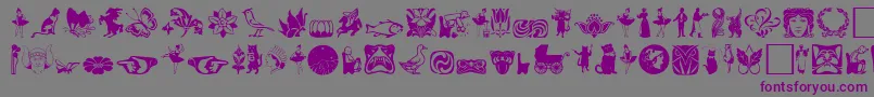 Davysdingbats2-fontti – violetit fontit harmaalla taustalla