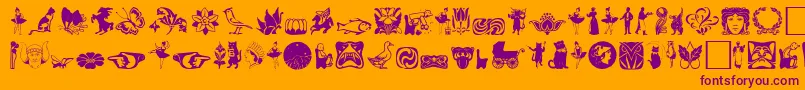 Davysdingbats2-fontti – violetit fontit oranssilla taustalla