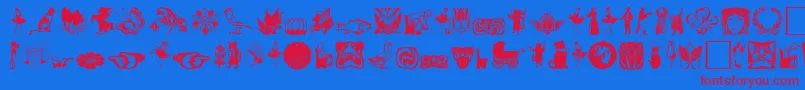 Davysdingbats2 Font – Red Fonts on Blue Background