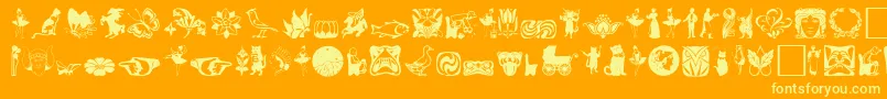 Davysdingbats2 Font – Yellow Fonts on Orange Background