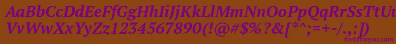 Ptf76f Font – Purple Fonts on Brown Background