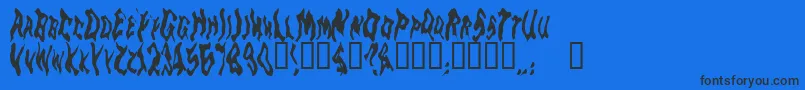 Goblinmoon-Schriftart – Schwarze Schriften auf blauem Hintergrund