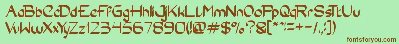 Conversation Font – Brown Fonts on Green Background