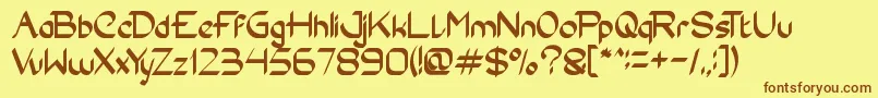 Conversation Font – Brown Fonts on Yellow Background