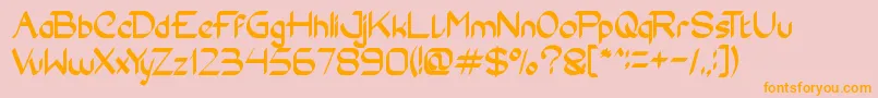 Conversation Font – Orange Fonts on Pink Background