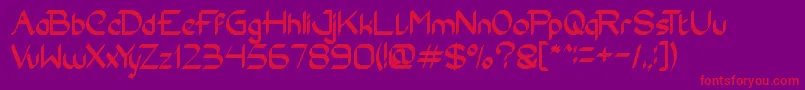 Conversation Font – Red Fonts on Purple Background