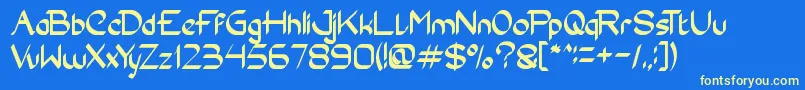 Conversation Font – Yellow Fonts on Blue Background