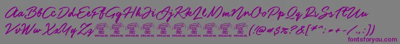 GuldscriptPersonaluseonly Font – Purple Fonts on Gray Background