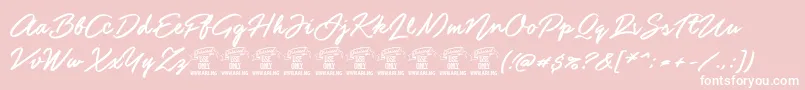 GuldscriptPersonaluseonly-Schriftart – Weiße Schriften auf rosa Hintergrund