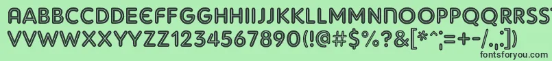 フォントAdamGorryInline – 緑の背景に黒い文字