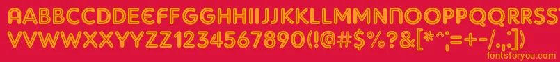 AdamGorryInline Font – Orange Fonts on Red Background