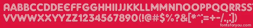 フォントAdamGorryInline – 赤い背景にピンクのフォント