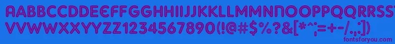 AdamGorryInline Font – Purple Fonts on Blue Background