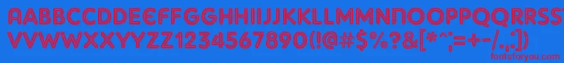 AdamGorryInline Font – Red Fonts on Blue Background