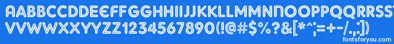 AdamGorryInline Font – White Fonts on Blue Background