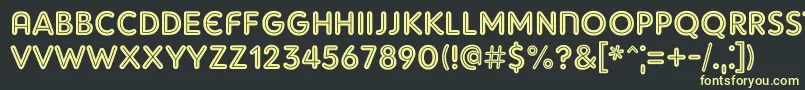 フォントAdamGorryInline – 黒い背景に黄色の文字