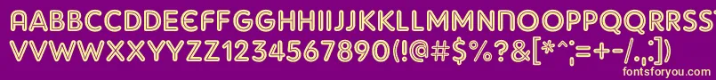 AdamGorryInline Font – Yellow Fonts on Purple Background