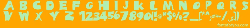 Spotts Font – Green Fonts on Orange Background