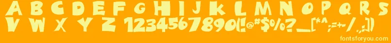 Spotts Font – Yellow Fonts on Orange Background