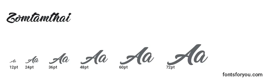 Размеры шрифта Zomtamthai