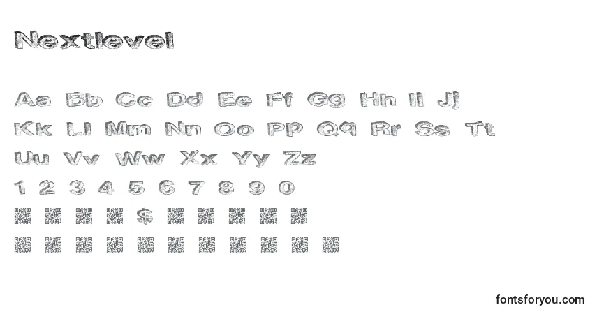 Шрифт Nextlevel – алфавит, цифры, специальные символы
