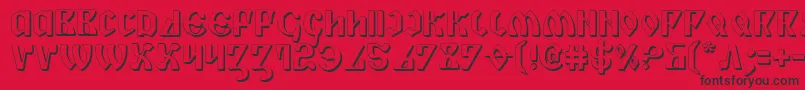 PiperPie3D-Schriftart – Schwarze Schriften auf rotem Hintergrund