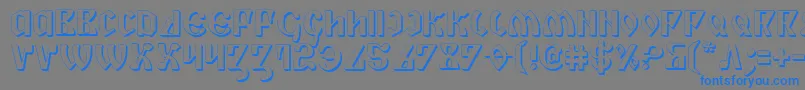 PiperPie3D-Schriftart – Blaue Schriften auf grauem Hintergrund