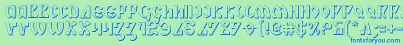 PiperPie3D Font – Blue Fonts on Green Background