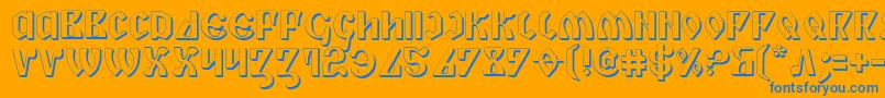 PiperPie3D Font – Blue Fonts on Orange Background