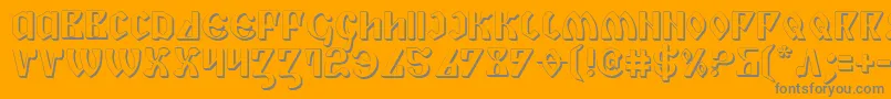 PiperPie3D-Schriftart – Graue Schriften auf orangefarbenem Hintergrund