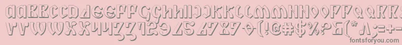 PiperPie3D-Schriftart – Graue Schriften auf rosa Hintergrund