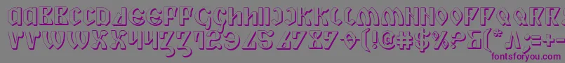 PiperPie3D-Schriftart – Violette Schriften auf grauem Hintergrund