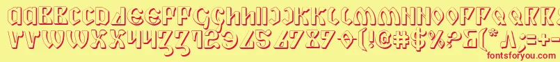 PiperPie3D Font – Red Fonts on Yellow Background