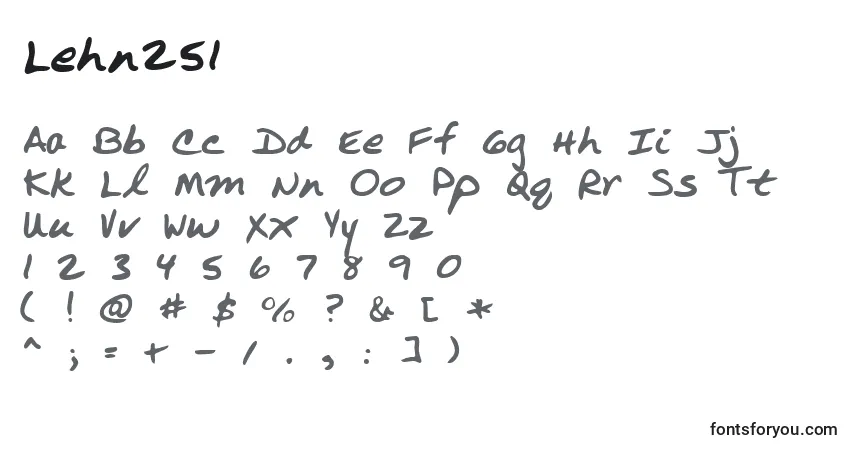 Шрифт Lehn251 – алфавит, цифры, специальные символы