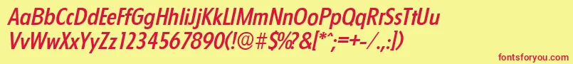 FloridaserialMediumItalic Font – Red Fonts on Yellow Background